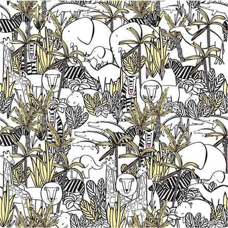 Papel de Parede Adesivo Selva Animais 410388901 - Papel na Parede