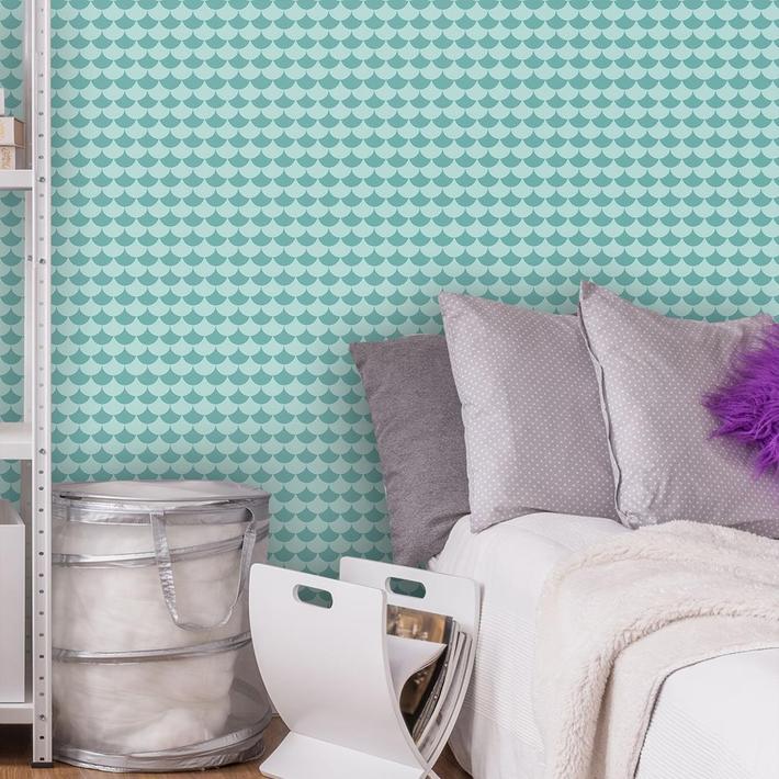 Papel de Parede Adesivo Sereia Peixe Onda 3542 - Papel na Parede