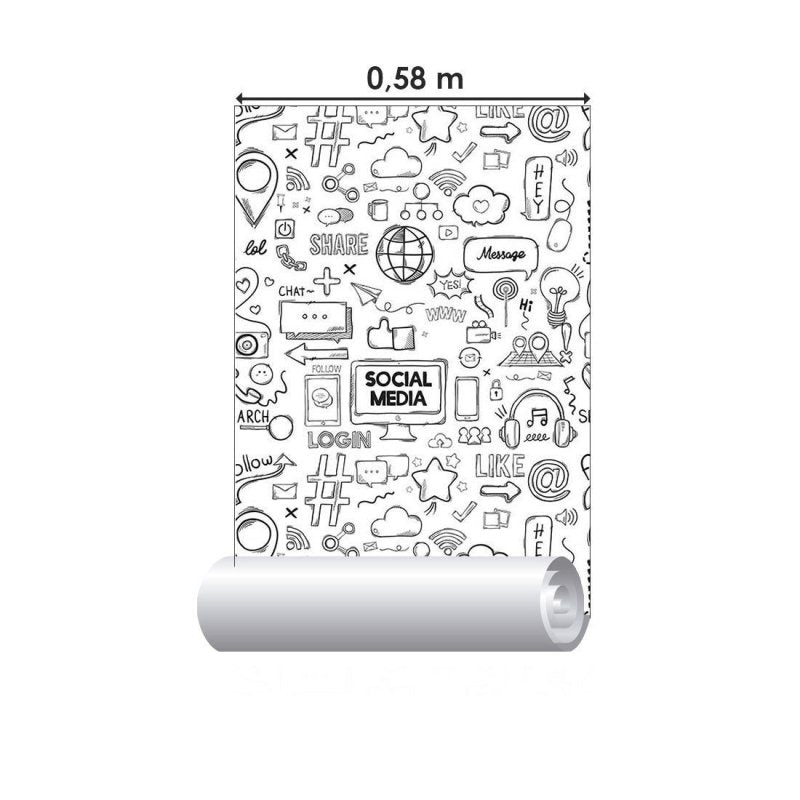 Papel de Parede Adesivo Social Media Internet N014198 - Papel na Parede