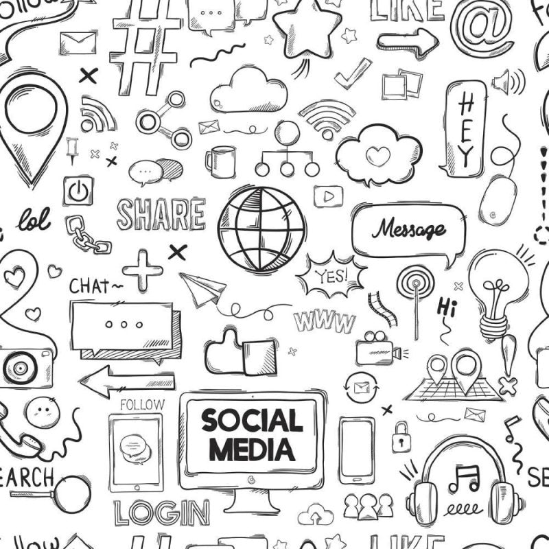 Papel de Parede Adesivo Social Media Internet N014198 - Papel na Parede