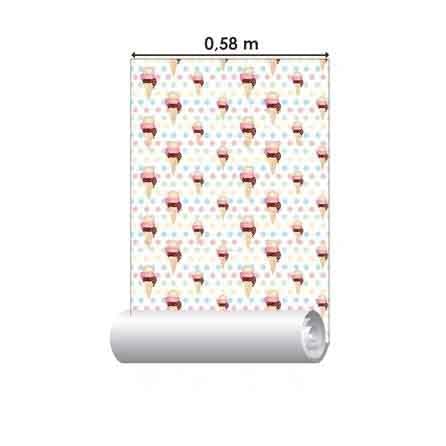 Papel de Parede Adesivo Sorvete Infantil 55 - Papel na Parede