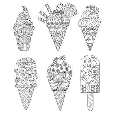 Papel de Parede Adesivo Sorvetes para Colorir 363812960 - Papel na Parede