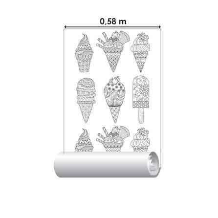 Papel de Parede Adesivo Sorvetes para Colorir 363812960 - Papel na Parede