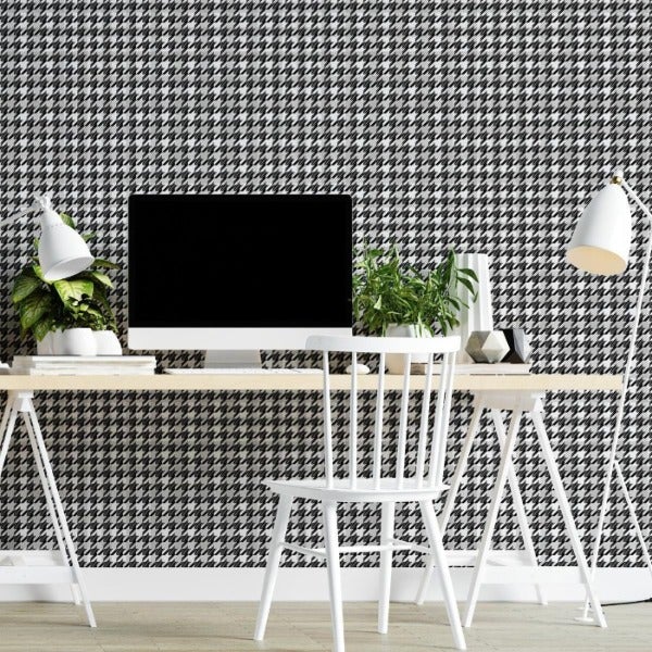 Papel de Parede Adesivo Textura Preto e Branco N04273 - Papel na Parede
