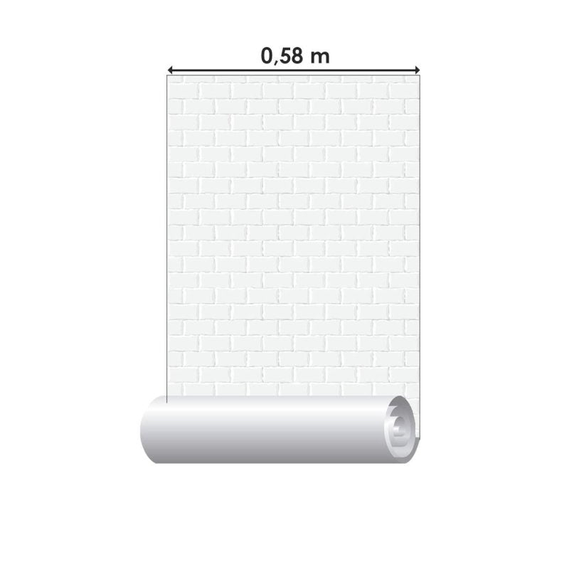 Papel de Parede Adesivo Tijolo 3D Off White N04280 - Papel na Parede