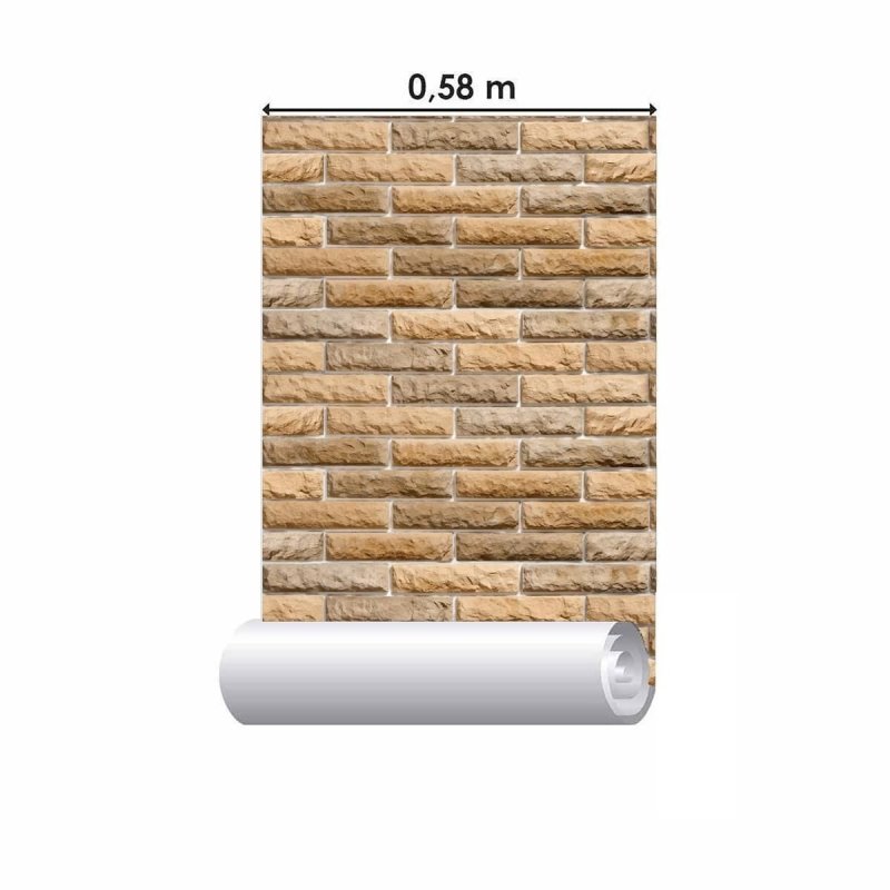 Papel de Parede Adesivo Tijolo Bege NP077 - Papel na Parede