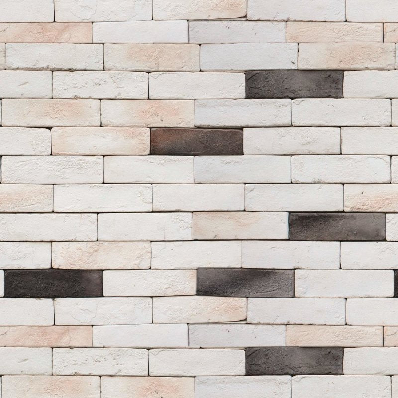 Papel de Parede Adesivo Tijolo Branco e Preto NP105 - Papel na Parede