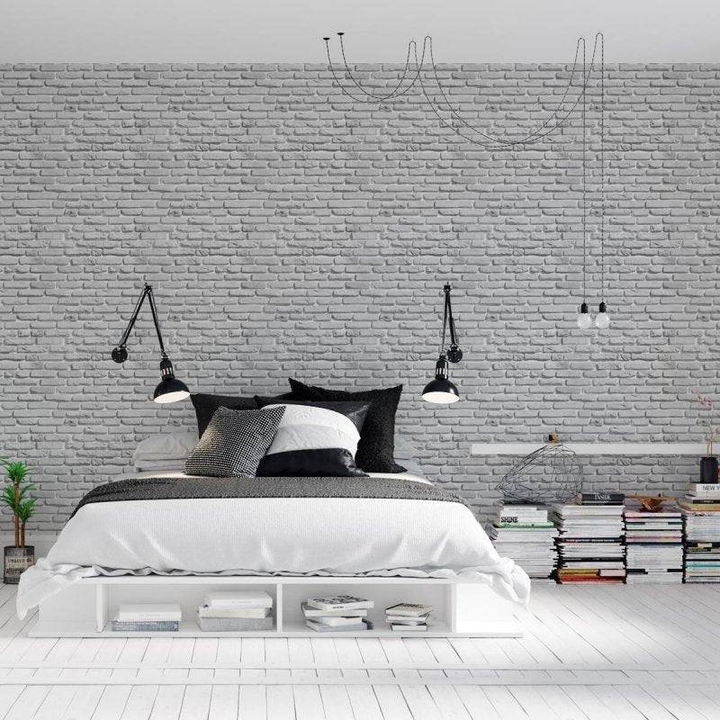 Papel de Parede Adesivo Tijolo Branco NP005 - Papel na Parede