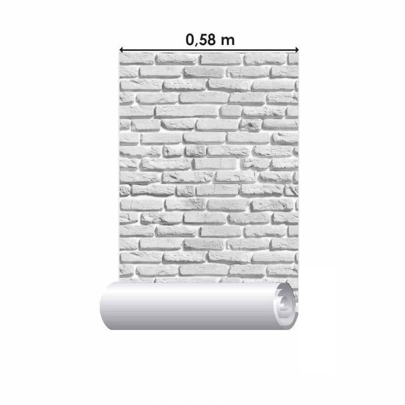 Papel de Parede Adesivo Tijolo Branco NP005 - Papel na Parede