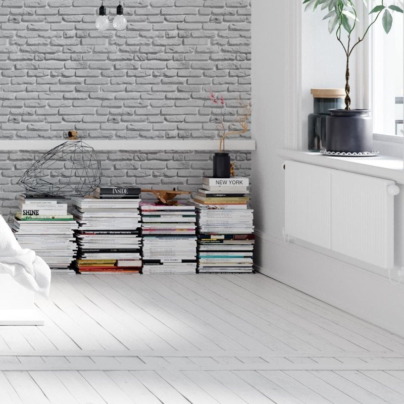 Papel de Parede Adesivo Tijolo Branco NP005 - Papel na Parede