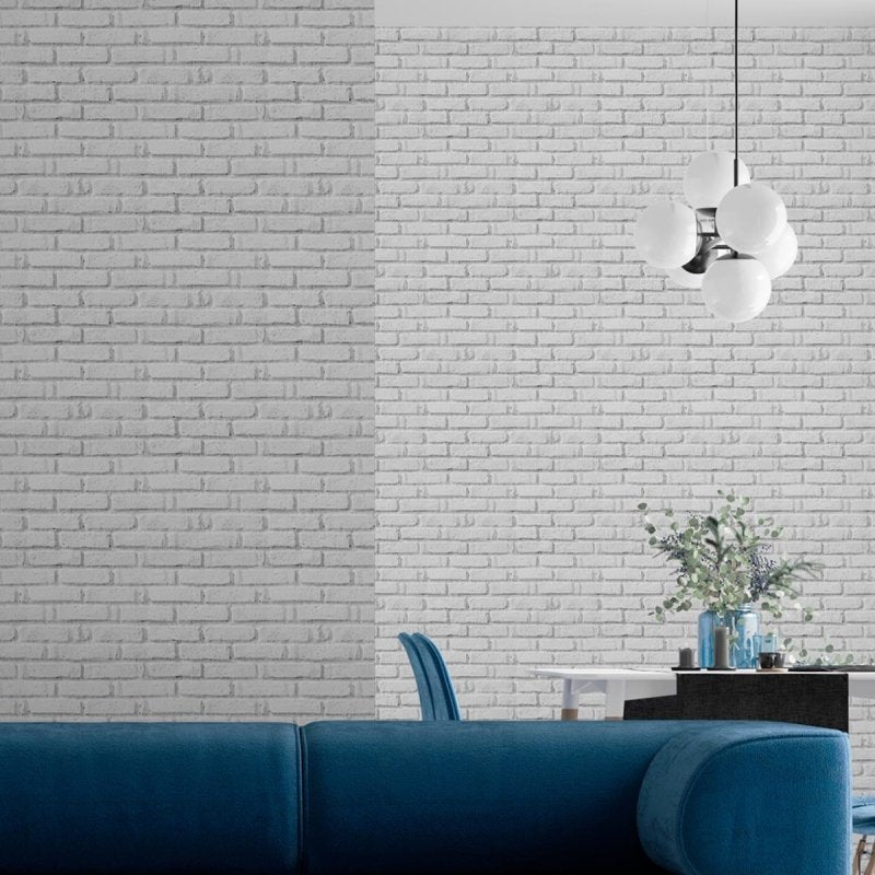 Papel de Parede Adesivo Tijolo Branco NP112 - Papel na Parede