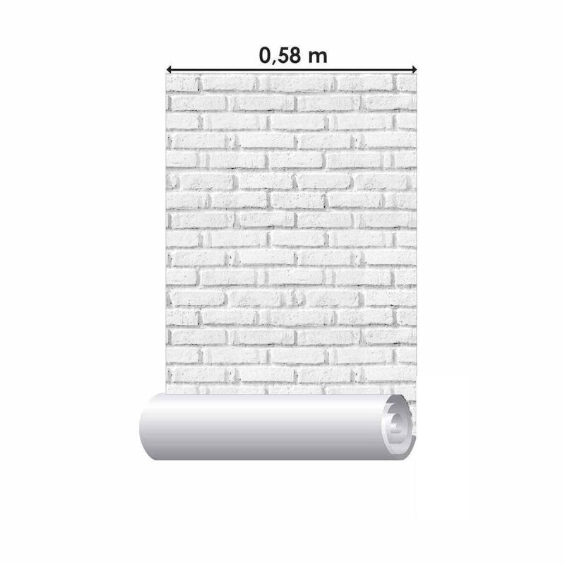 Papel de Parede Adesivo Tijolo Branco NP112 - Papel na Parede