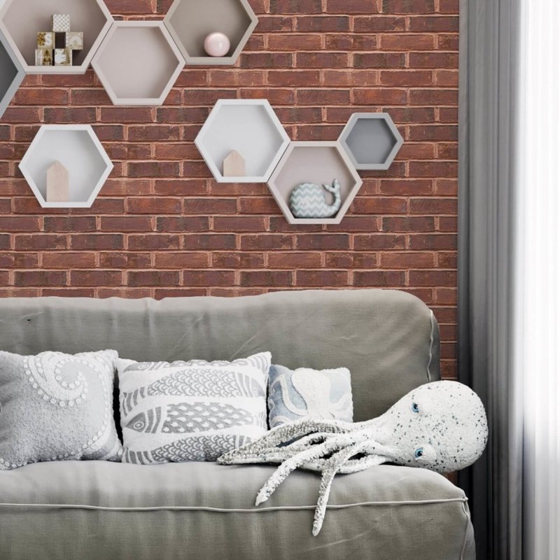 Papel de Parede Adesivo Tijolo Comércio N02176 - Papel na Parede