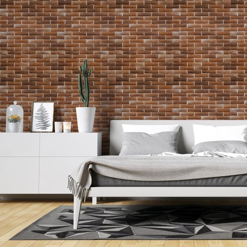 Papel de Parede Adesivo Tijolo Marrom NP072 - Papel na Parede