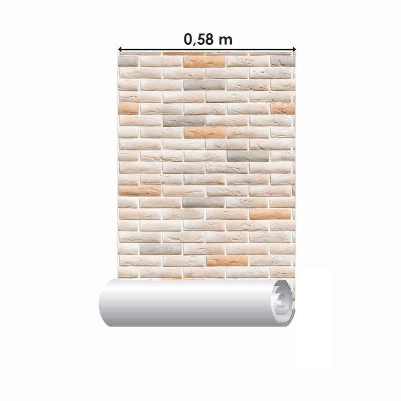 Papel de Parede Adesivo Tijolo Neutro NP073 - Papel na Parede