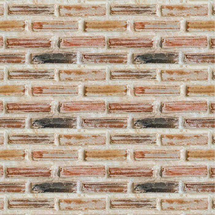 Papel de Parede Adesivo Tijolo Rústico N02241 - Papel na Parede