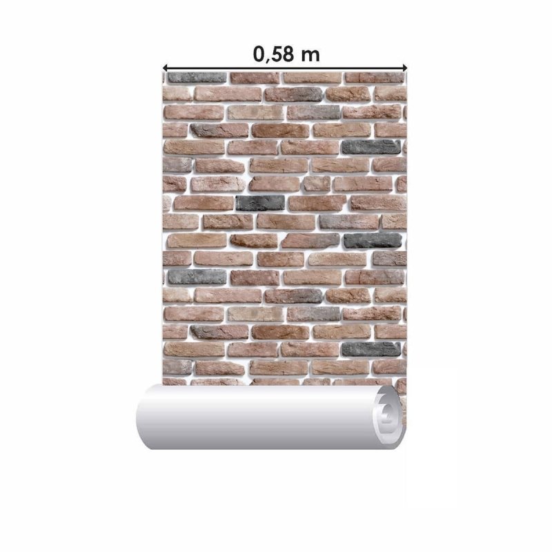 Papel de Parede Adesivo Tijolo Rustico NP008 - Papel na Parede