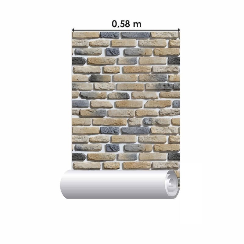 Papel de Parede Adesivo Tijolo Rústico NP074 - Papel na Parede