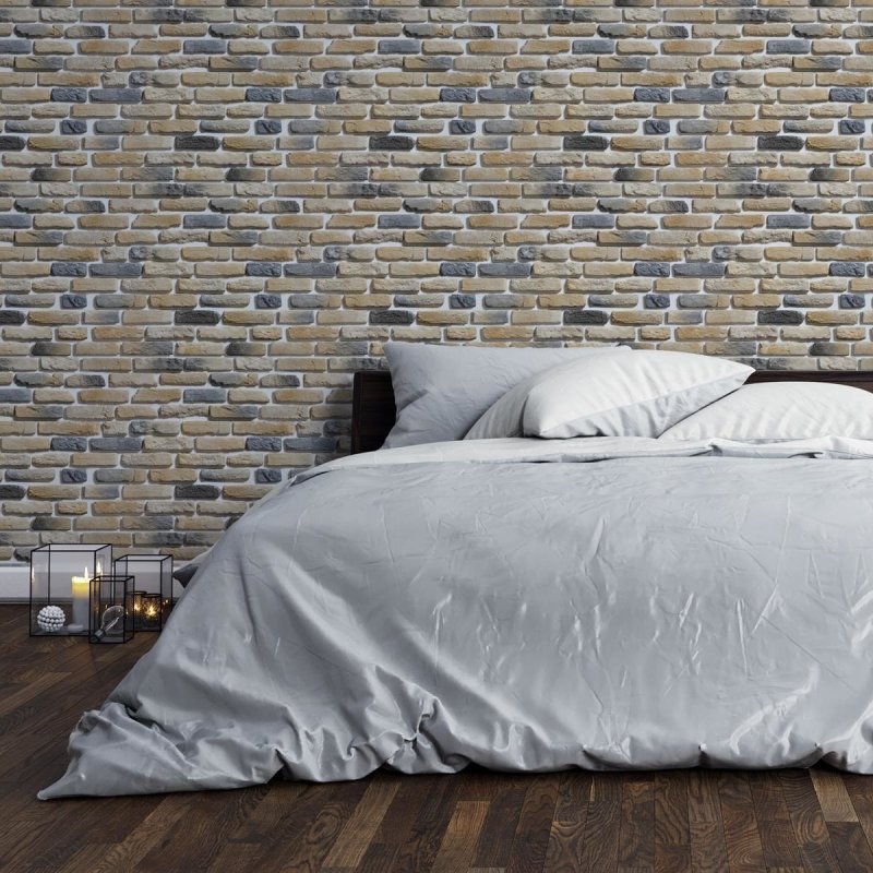 Papel de Parede Adesivo Tijolo Rústico NP074 - Papel na Parede