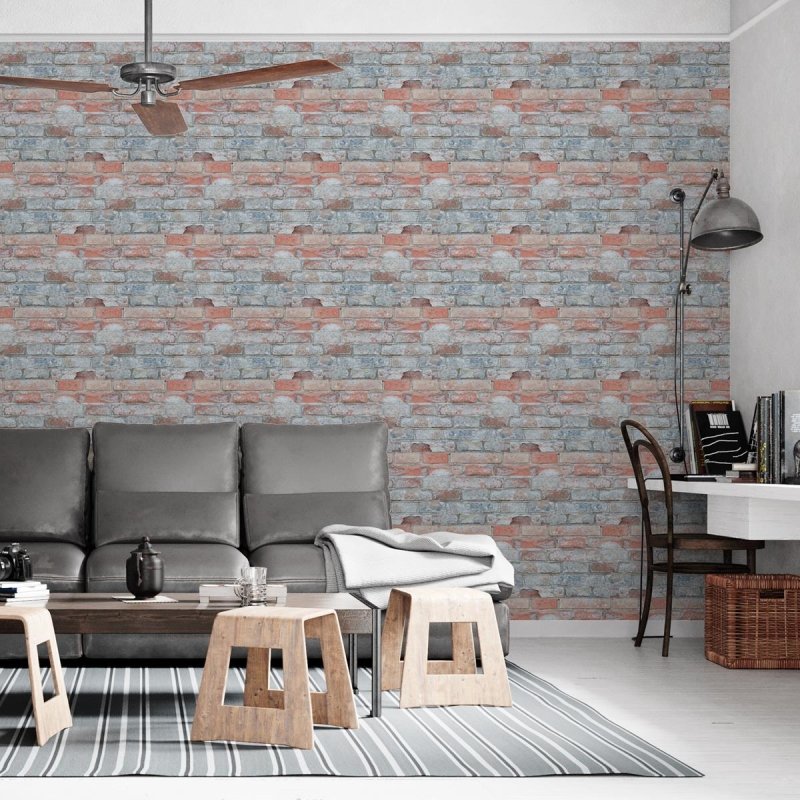 Papel de Parede Adesivo Tijolo Rustico NP106 - Papel na Parede