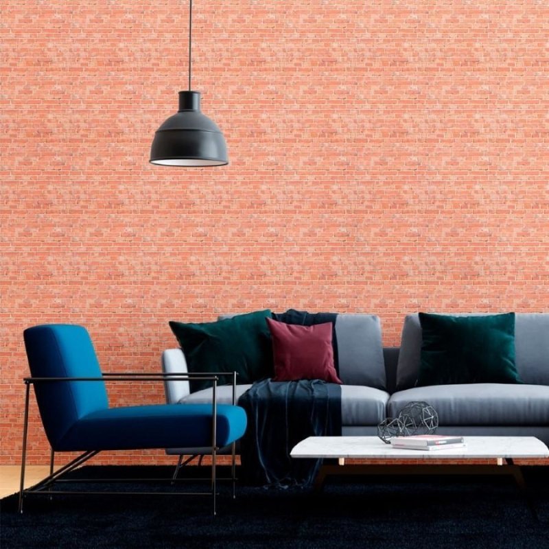 Papel de Parede Adesivo Tijolo Vermelho N012107 - Papel na Parede