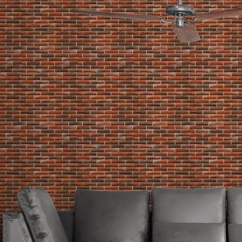 Papel de Parede Adesivo Tijolo Vermelho NP003 - Papel na Parede