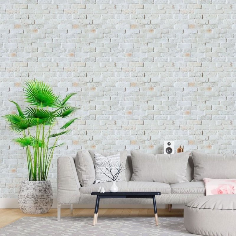 Papel de Parede Adesivo Tijolos Claros N015204 - Papel na Parede