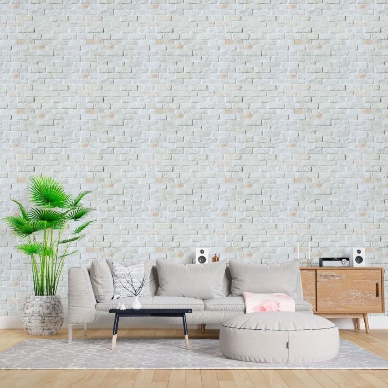 Papel de Parede Adesivo Tijolos Claros N015204 - Papel na Parede