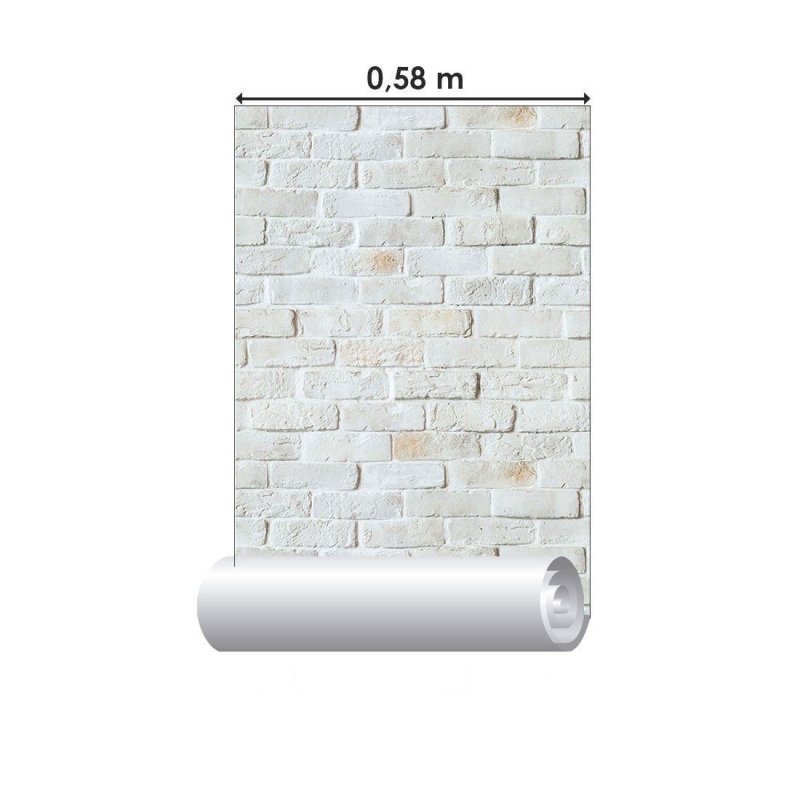 Papel de Parede Adesivo Tijolos Claros N015204 - Papel na Parede
