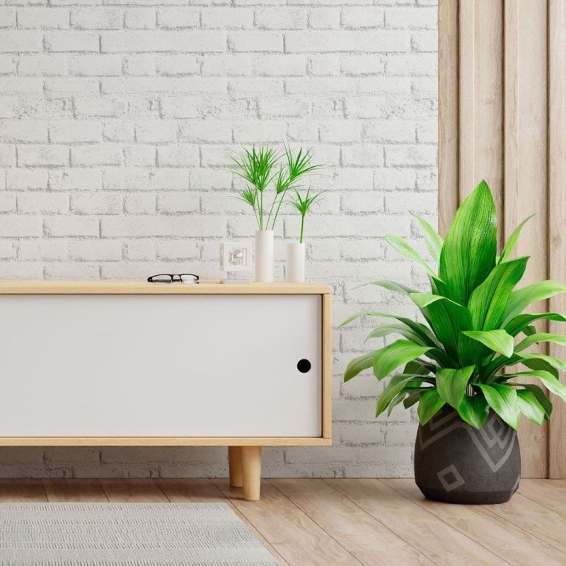 Papel de Parede Adesivo Tijolos White Brick N013292 - Papel na Parede