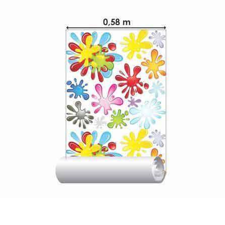 Papel de Parede Adesivo Tintas Coloridas 546 - Papel na Parede