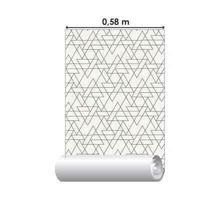 Papel de Parede Adesivo Triangulo Geométrico Preto Branco Jovem 399124609 - Papel na Parede