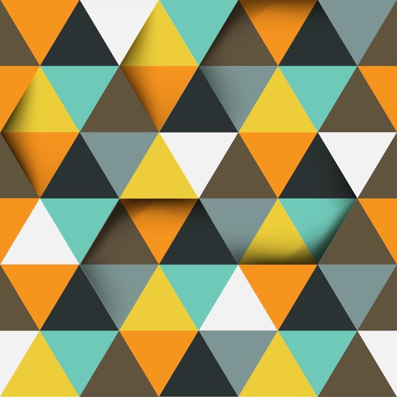 Papel de Parede Adesivo Triângulos 3D Retrô N07100 - Papel na Parede