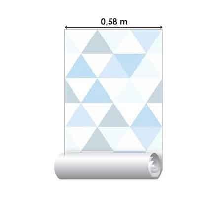 Papel de Parede Adesivo Triângulos Azul 98547 - Papel na Parede