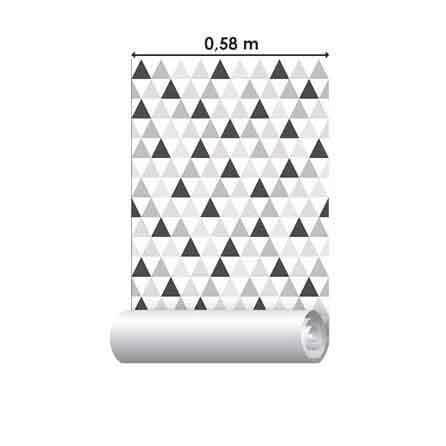Papel de Parede Adesivo Triângulos Cinza 65412 - Papel na Parede