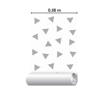 Papel de Parede Adesivo Triângulos Cinza 78523 - Papel na Parede