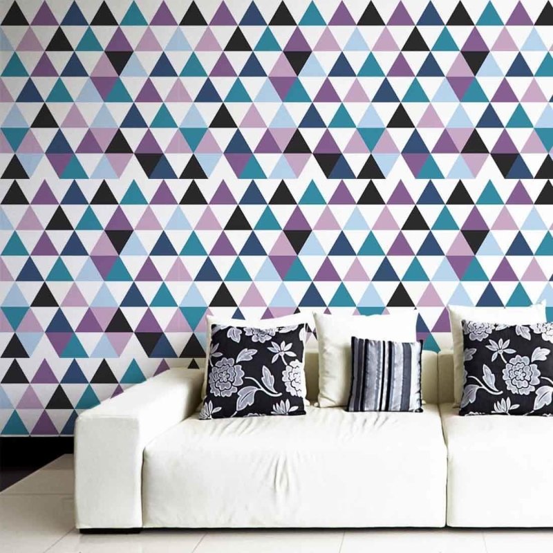 Papel de Parede Adesivo Triângulos Colorido Geométrico 34784 - Papel na Parede