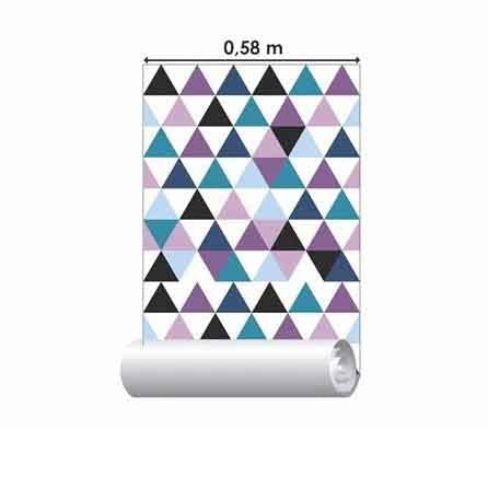 Papel de Parede Adesivo Triângulos Colorido Geométrico 34784 - Papel na Parede