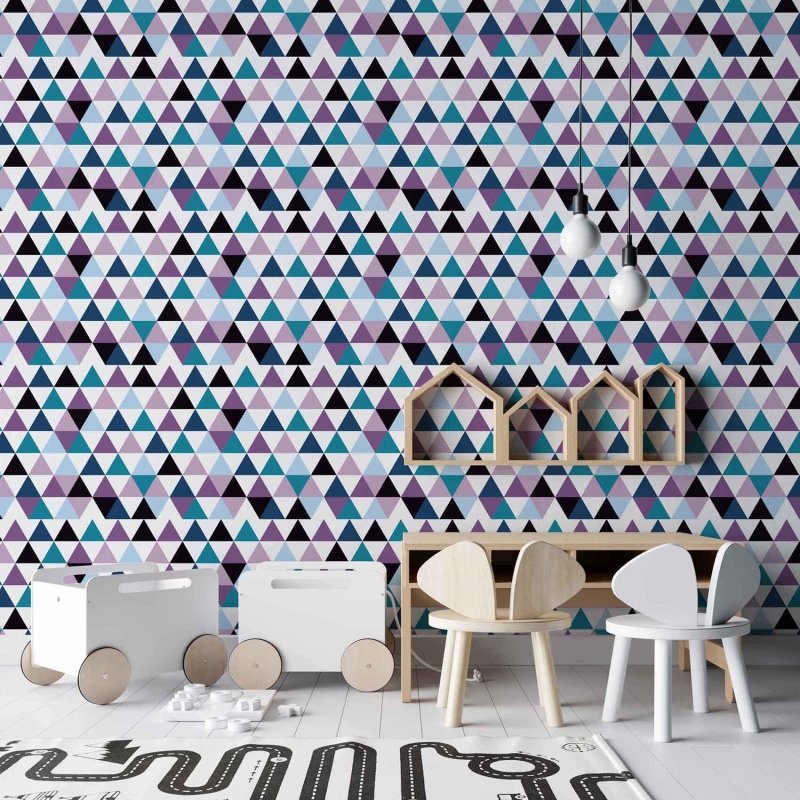 Papel de Parede Adesivo Triângulos Colorido Geométrico 34784 - Papel na Parede