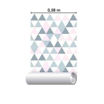 Papel de Parede Adesivo Triângulos Rosa 112541 - Papel na Parede