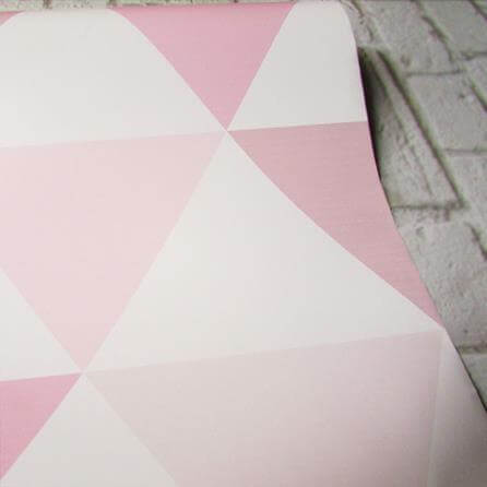 Papel de Parede Adesivo Triângulos Rosa 45122 - Papel na Parede