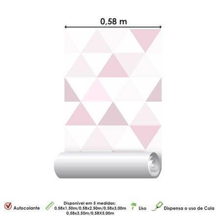 Papel de Parede Adesivo Triângulos Rosa 45122 - Papel na Parede