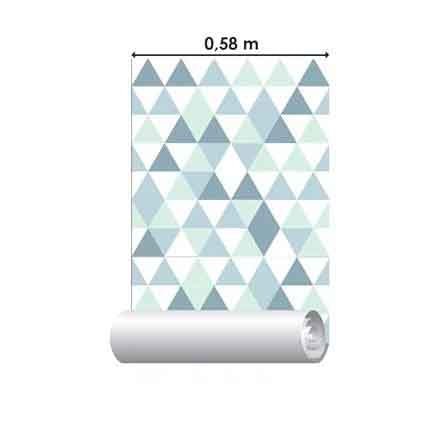 Papel de Parede Adesivo Triângulos Verde 25669 - Papel na Parede