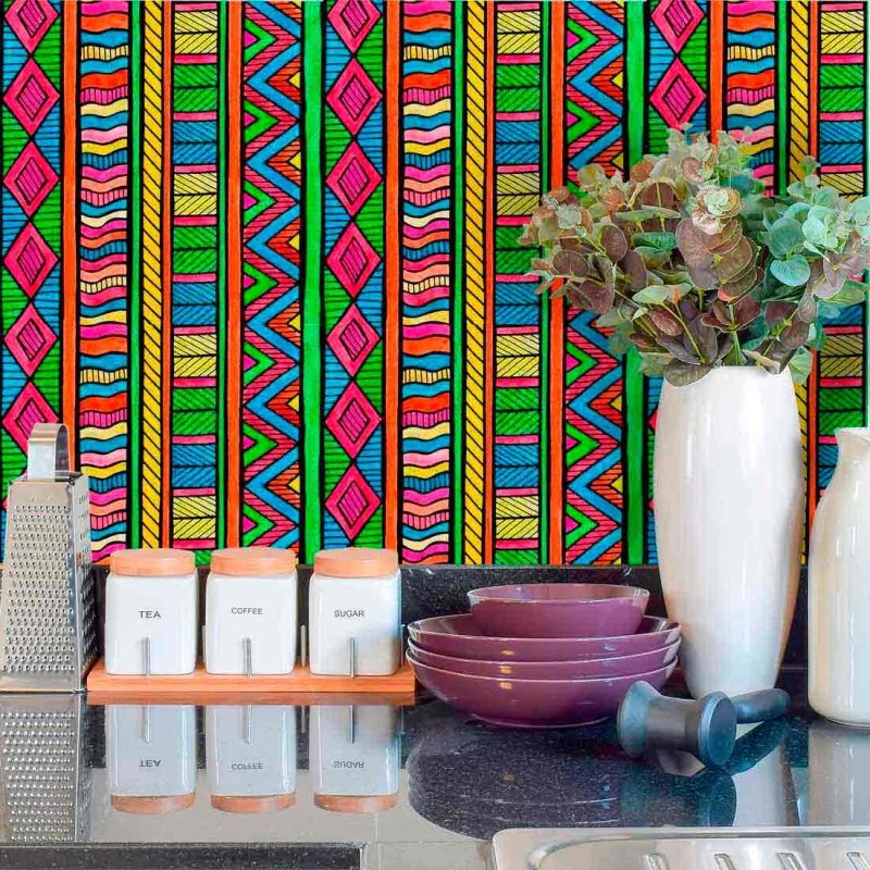 Papel de Parede Adesivo Tribal Colorido 212468281 - Papel na Parede