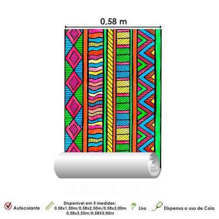 Papel de Parede Adesivo Tribal Colorido 212468281 - Papel na Parede
