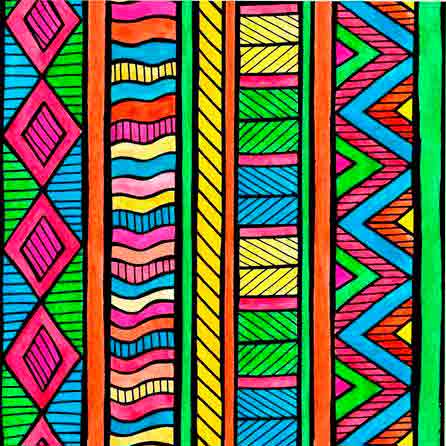 Papel de Parede Adesivo Tribal Colorido 212468281 - Papel na Parede