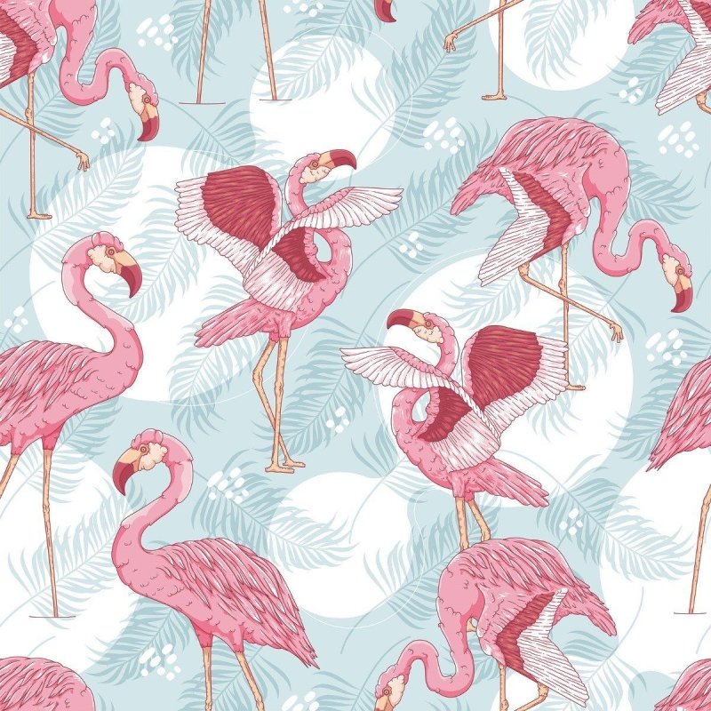 Papel de Parede Adesivo Tropical Aves Flamingo N016071 - Papel na Parede