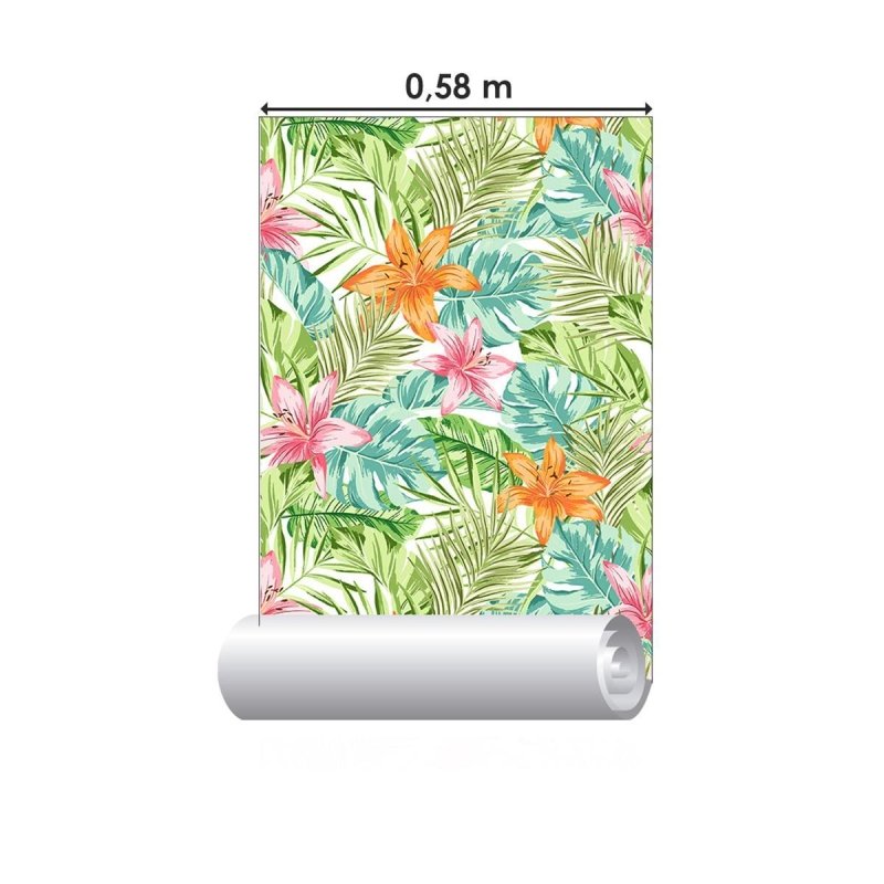 Papel de Parede Adesivo Tropical colorido N04251 - Papel na Parede