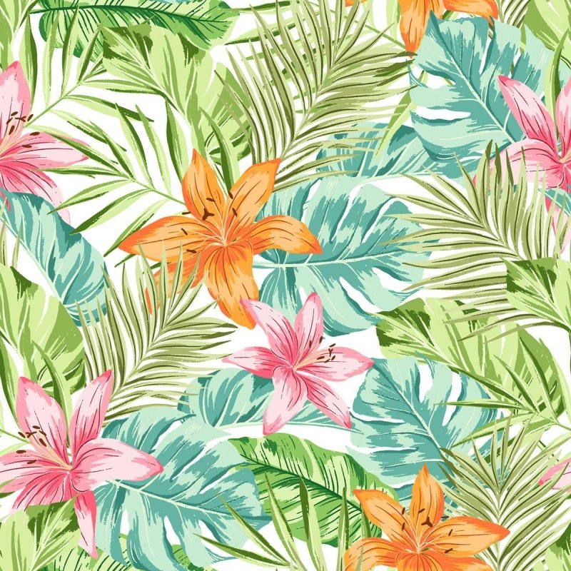 Papel de Parede Adesivo Tropical colorido N04251 - Papel na Parede