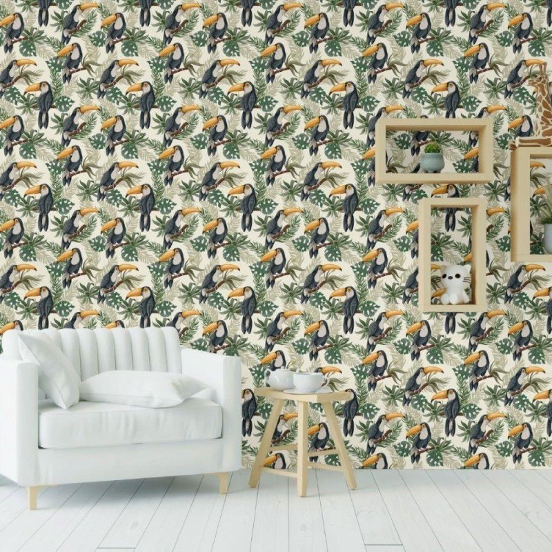 Papel de Parede Adesivo Tropical Tucanos N019084 - Papel na Parede